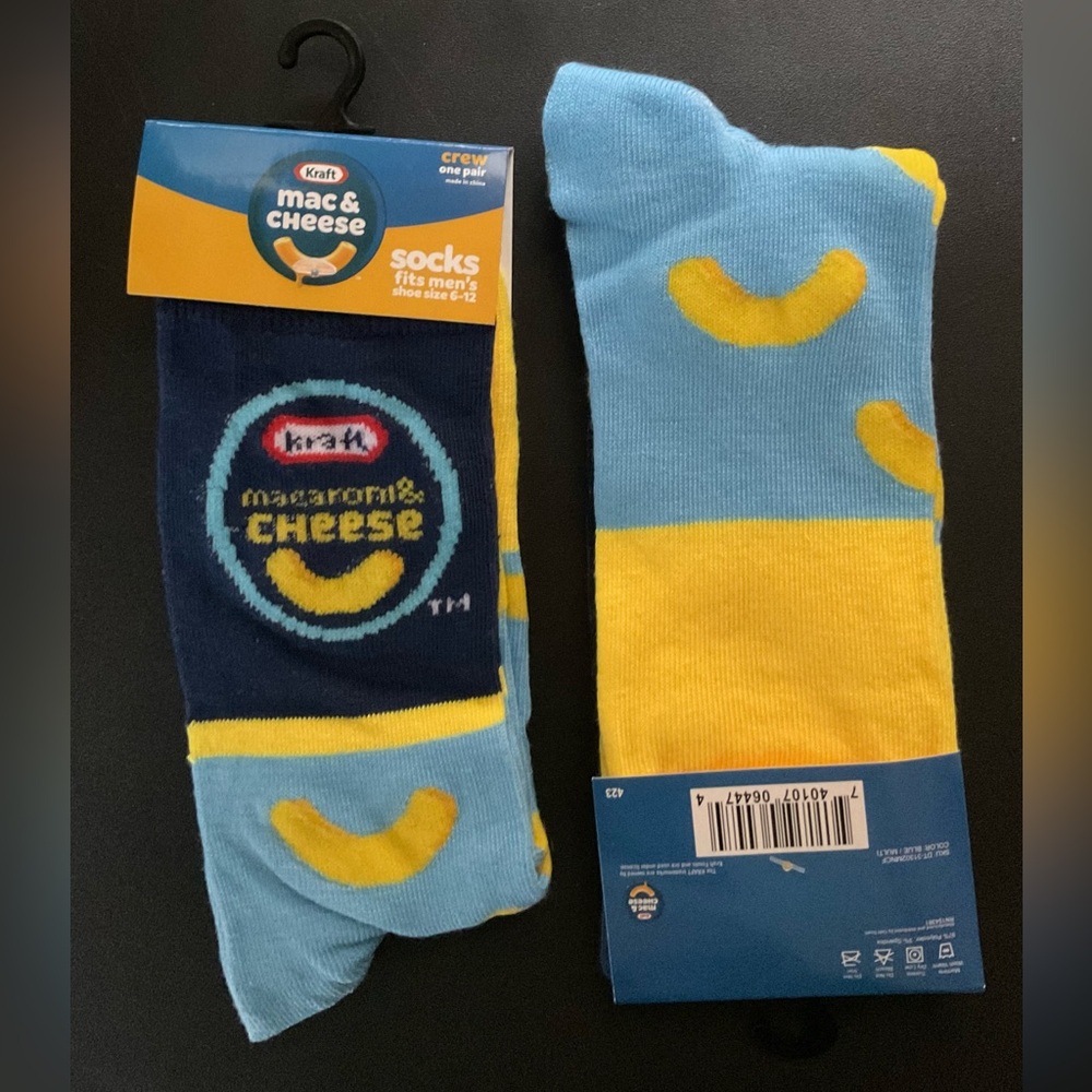 Novelty Silly Socks - Kraft Macaroni and Cheese